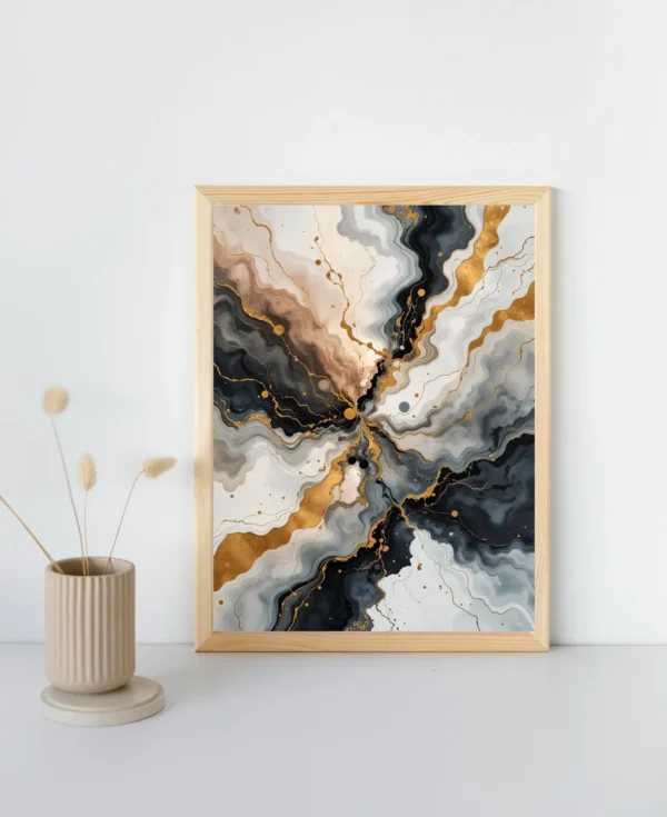 10 Modern Abstract Wall Art Prints - Neutral Textured Decor - Cosmic Brushstroke Designs