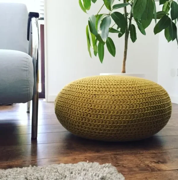 Cozy Crochet Pouf Pattern - DIY Floor Cushion - Modern Boho Ottoman - Cozy Home Decor - Crochet PDF Pattern - Image 3