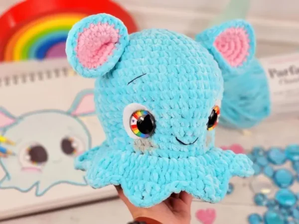 Dumbo Octo Crochet Pattern - Amigurumi Octopus Plushie - Cute Sea Animal Crochet PDF - Image 3
