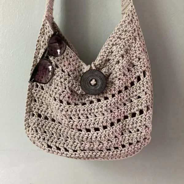 Grindstone Tote Bag Crochet Pattern - Stylish Reusable Market Bag PDF - Easy DIY Tote Bag for Beginners